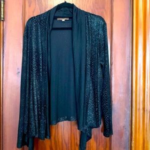 Ellen Tracy gorgeous sparkly open cardigan. Black, women’s size L. Must see!!!
